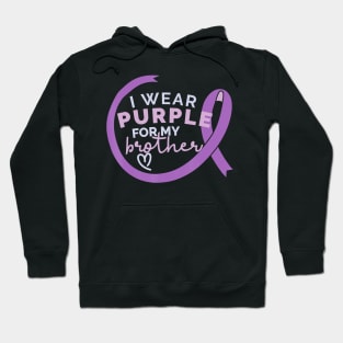 I WEAR PURPLE FOR MY BROTHER Alzheimer Awareness Walk Meme Gift Hoodie